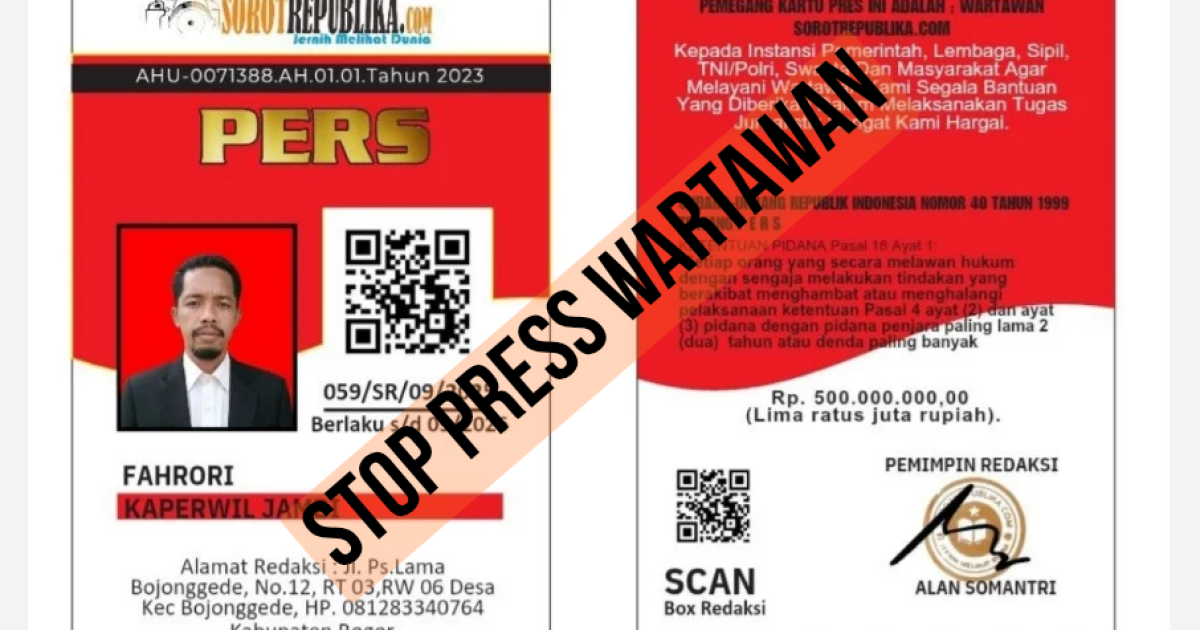 STOP PRESS ANGGOTA WARTAWAN