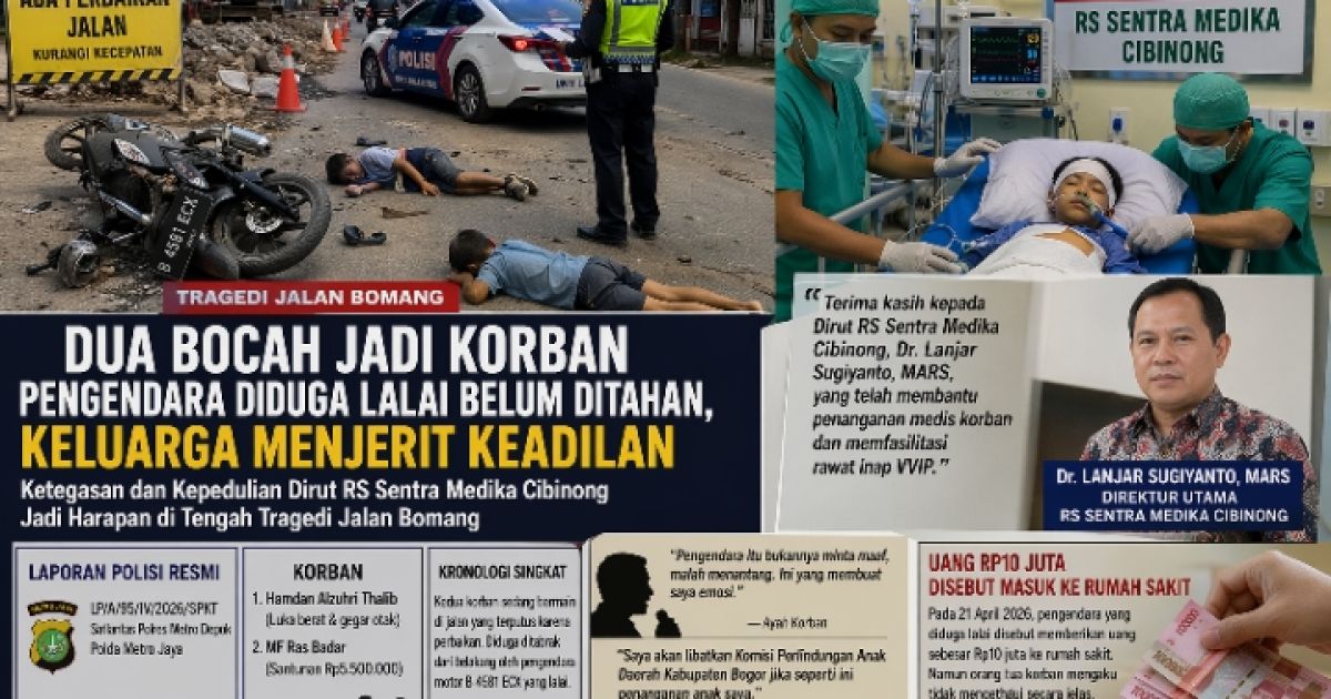 Dua Bocah Jadi Korban di Jalan Bomang Pengendara Diduga Lalai Belum Ditahan, Keluarga Menjerit Keadilan