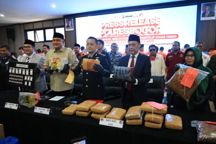 Rudy Susmanto Apresiasi Kinerja Jajaran Polres Bogor Dalam Mengungkap 114 Kasus Narkoba