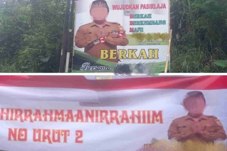Diduga Ada Keberpihakan, Ketua PPS Pilkades Pasirlaja Bungkam Dikonfirmasi Terkait Baliho