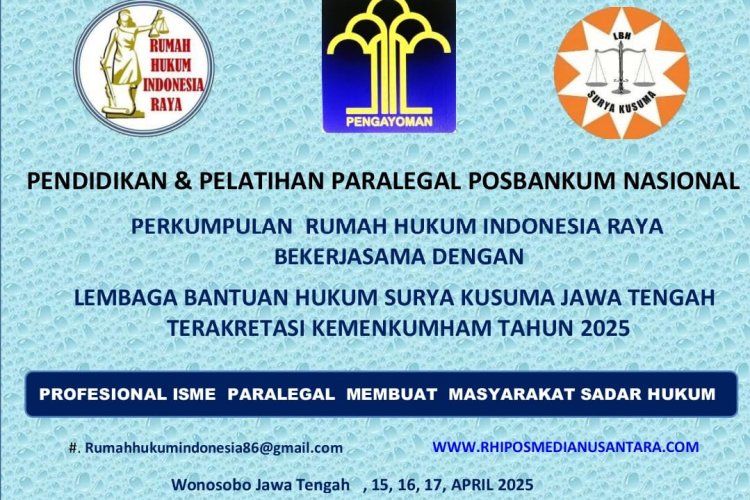 *PERSIAPAN DIKLAT PARALEGAL POSBANKUM NASIONAL DI WONOSOBO JAWA TENGAH HAMPIR RAMPUNG OLEH PANITIA PELAKSANA*