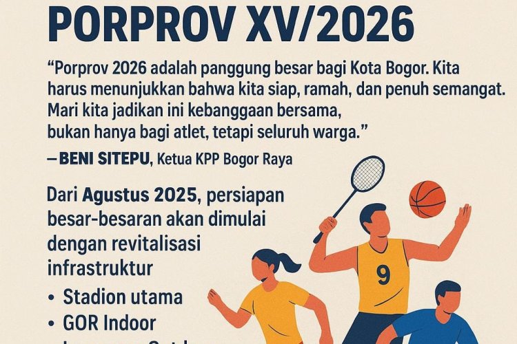 Kota Bogor Bersiap Sukseskan Porprov XV/2026: Infrastruktur Direvitalisasi Mulai Agustus 2025